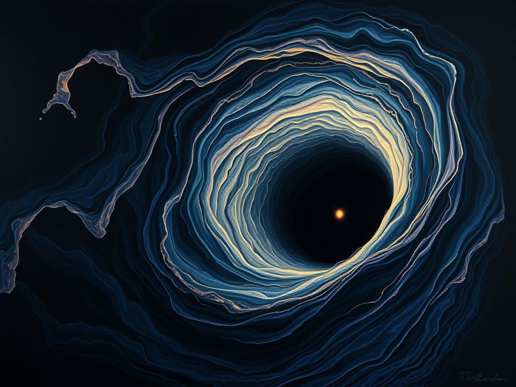Surreal Cosmic Black Hole Consumes Star in a Dreamlike, Melt...