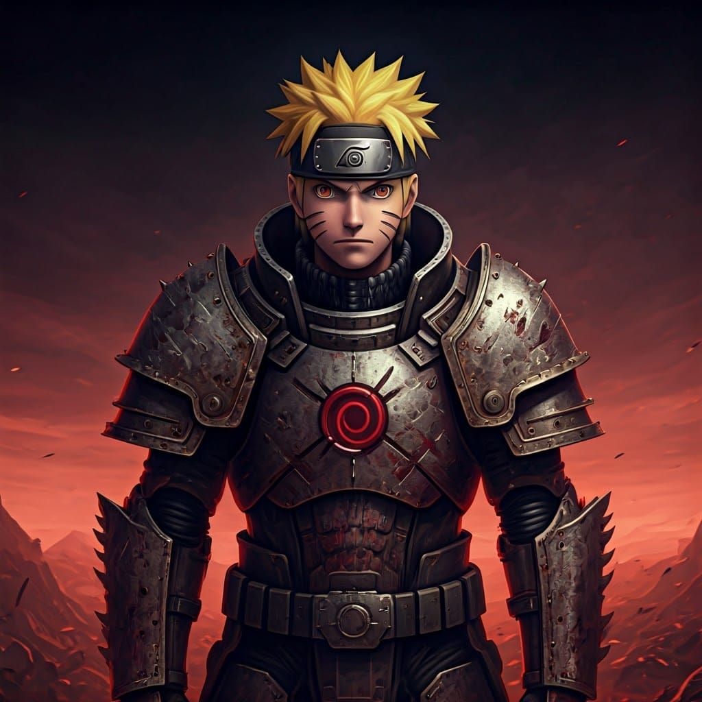 Naruto as Space Marine in Grim Warhammer Future