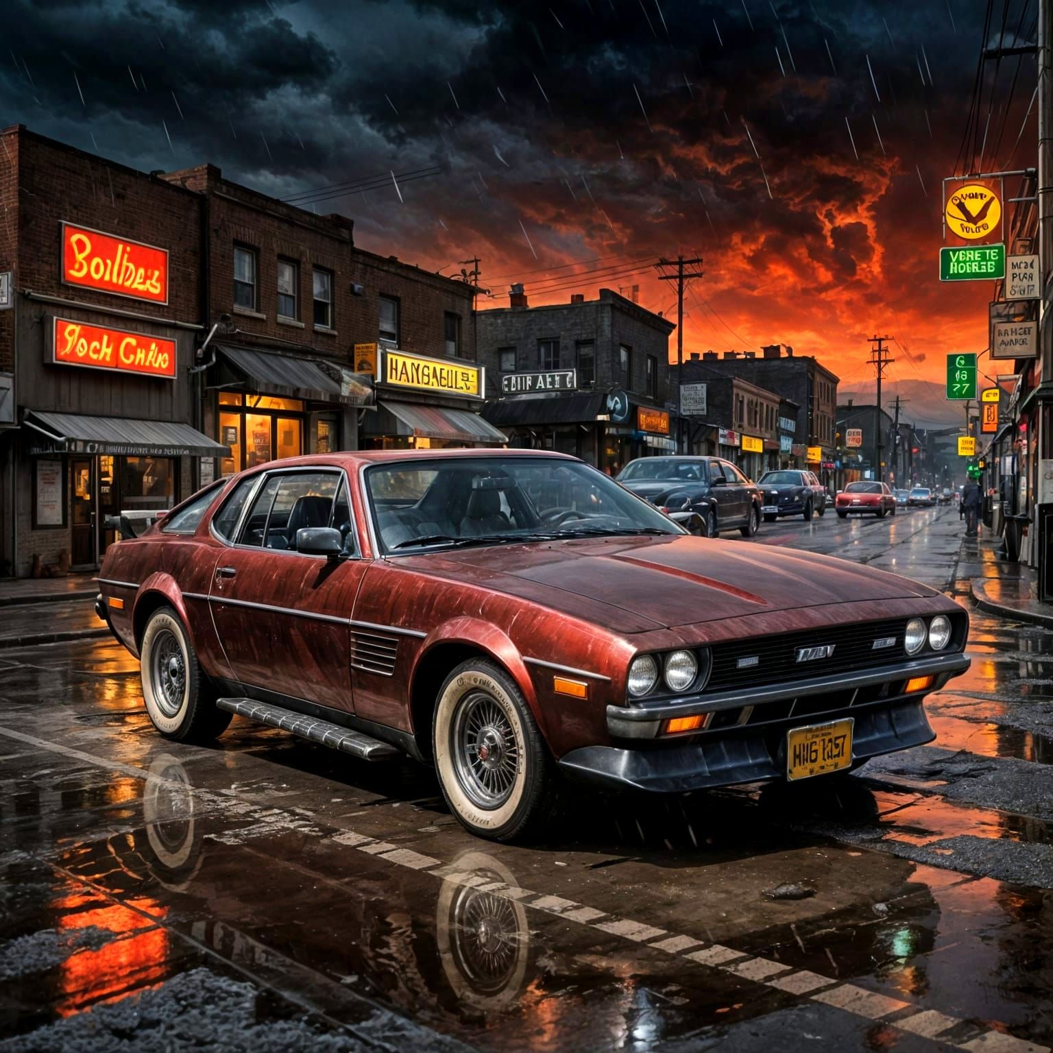 Sinister Delorean in Neon Noir