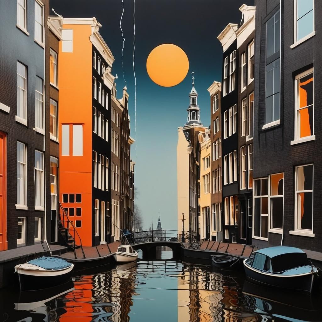 Surreal Amsterdam Collage in Abstract Style