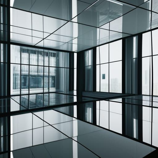 Models World Seen Through Glass Reflections