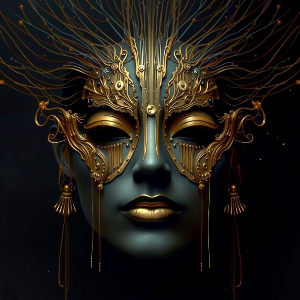 Ethereal Golden Portrait of a Woman in Motion