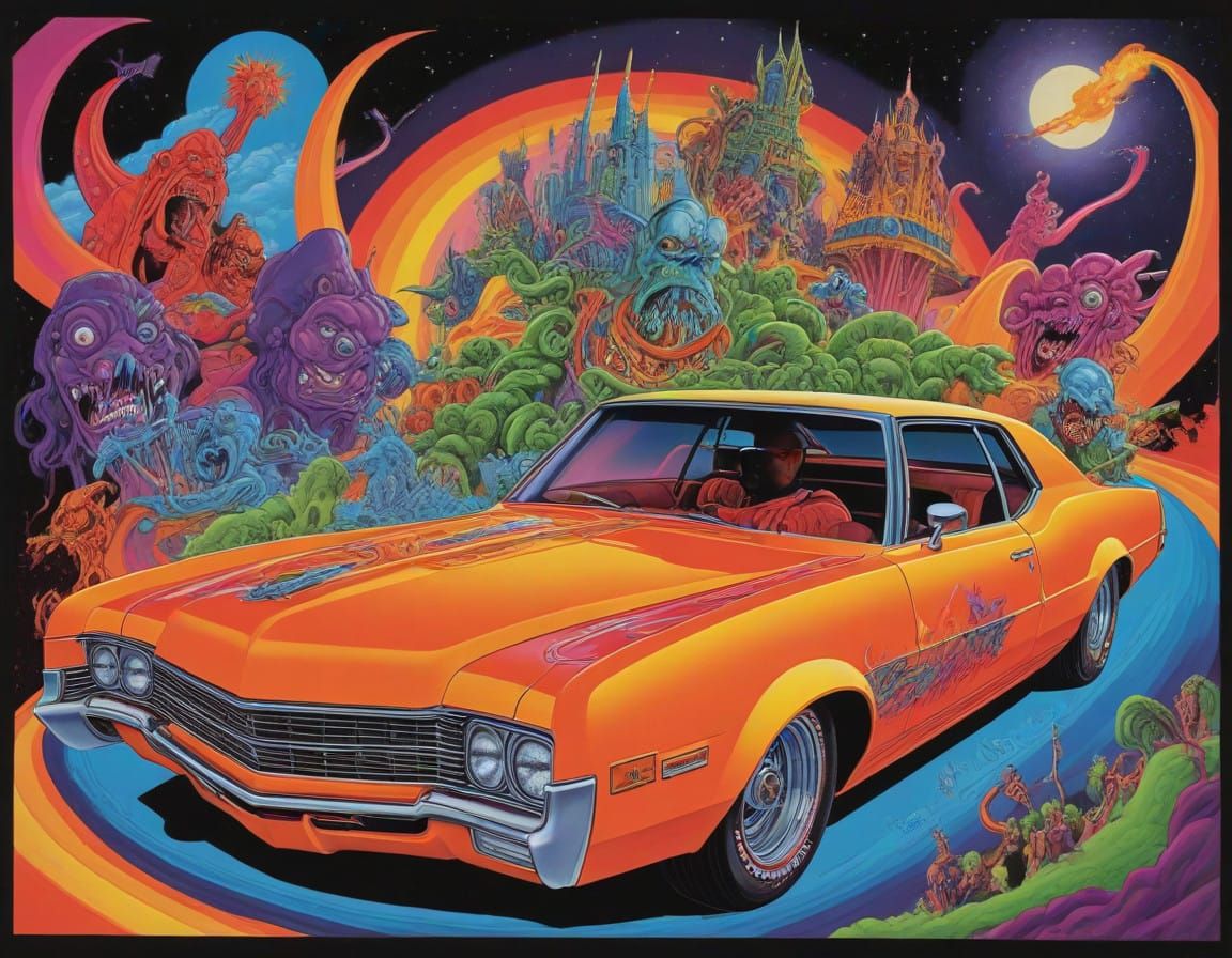 Psychedelic Ed Roth-Inspired Concert Rollercoaster Ride