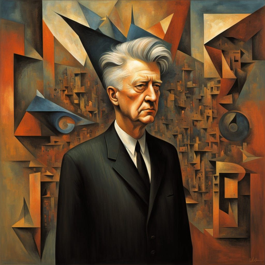 David Lynch in Abstract Cubist Style
