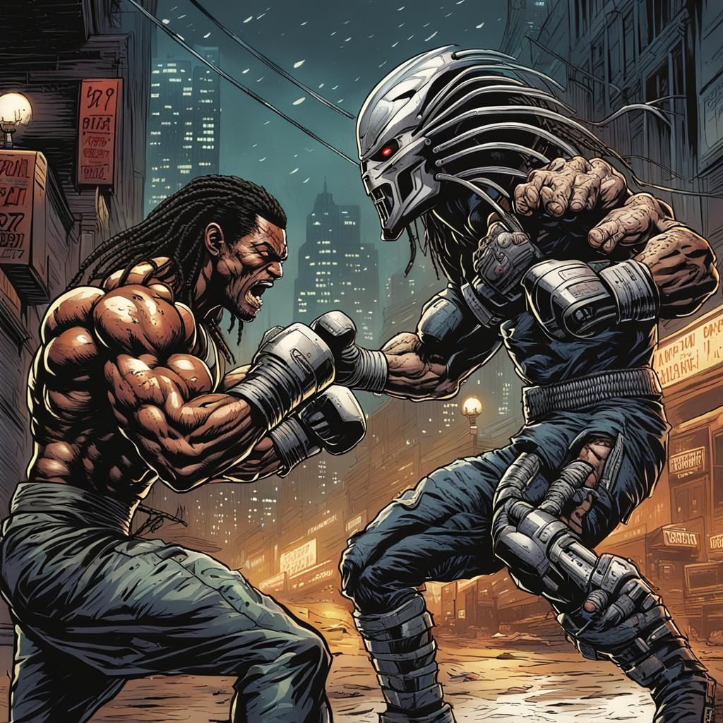 Predator vs Rocky: Comic Book Street Fight