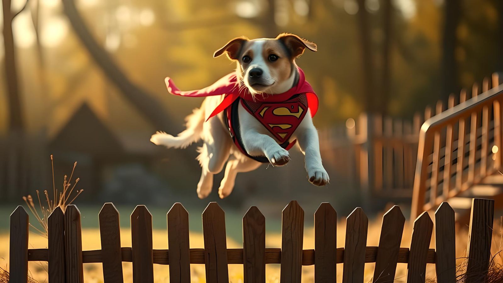 Superhero Dog Leaps to Action: Cinematic Film Still