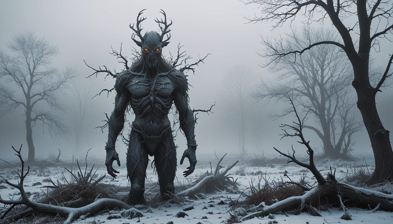 Surreal Winter Spirit Emerges from the Fog