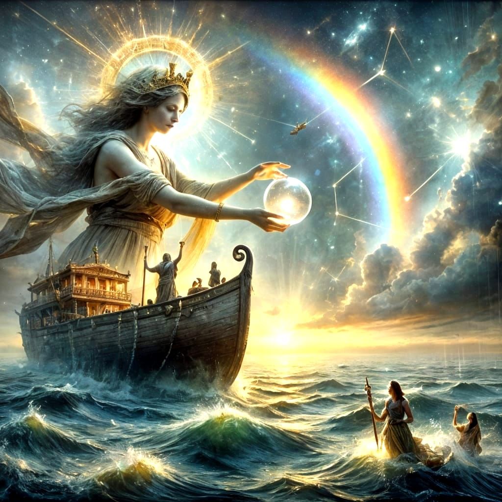 Celestial Muse Creates Rainbow Over Noah's Ark