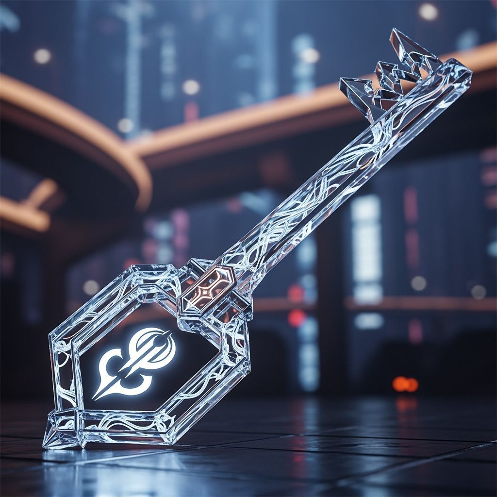 Futuristic Kingdom Hearts Keyblade in Glasslike Style