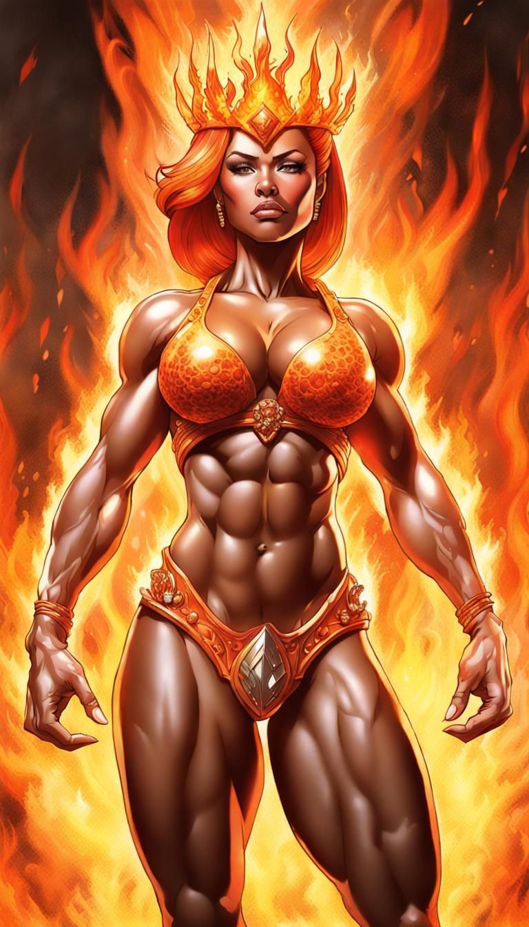 Elemental Fire Queen Illustration