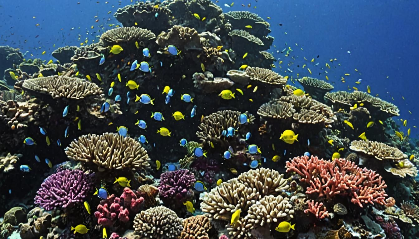 Angelfish Over Colorful Coral Reef in Red Sea
