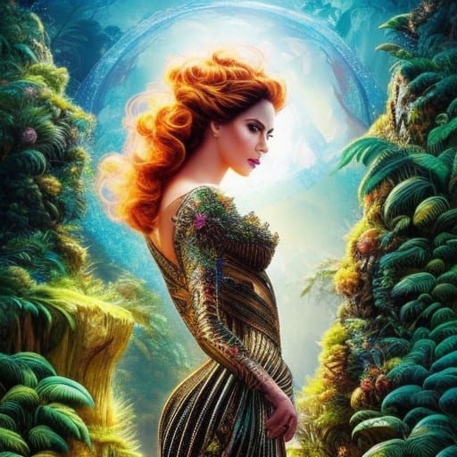 Curvy Woman with Fairy Wings, Borderlands-Style Cel-Shading