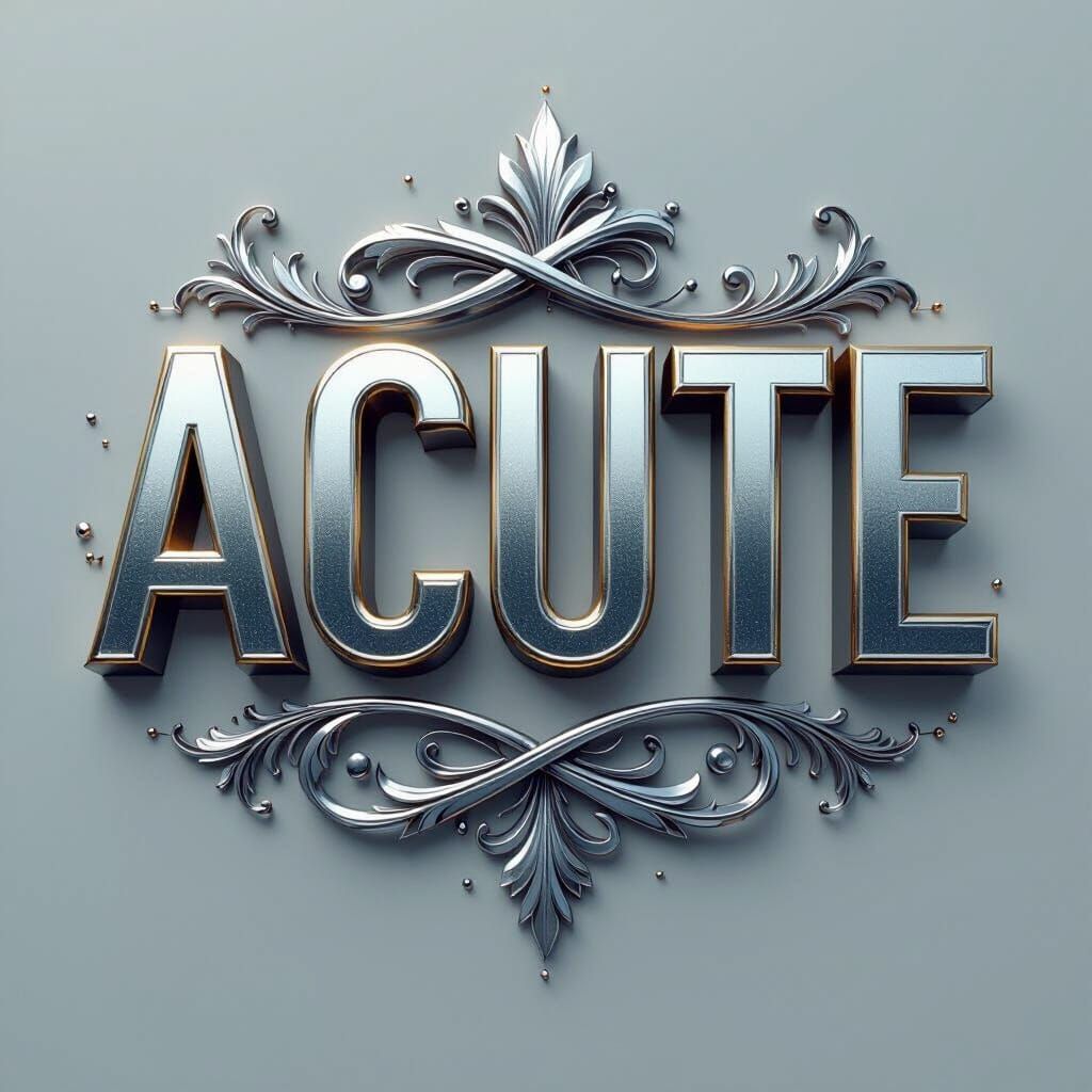ACUTE Word in Bold Metallic Letters with Futuristic Flourish...