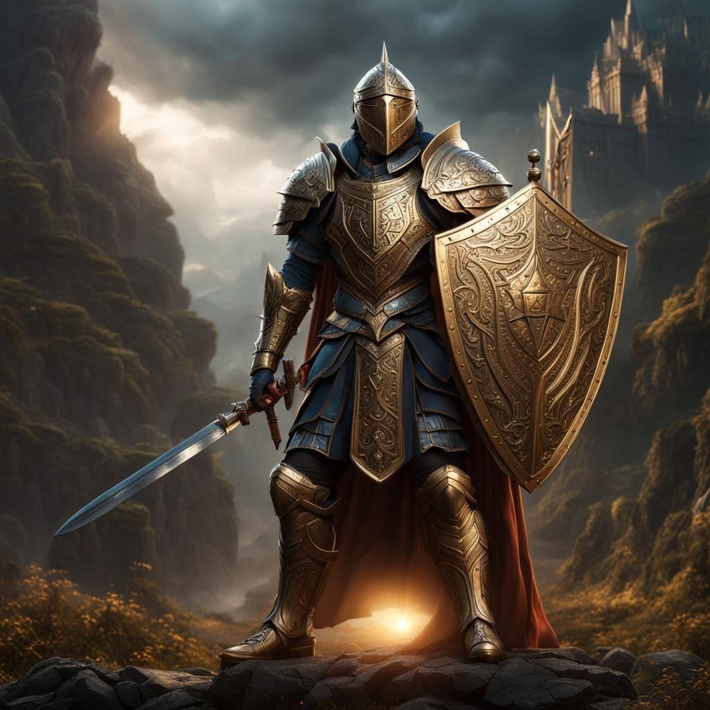 Heroic Human Artificer in Magical Full Plate Armor