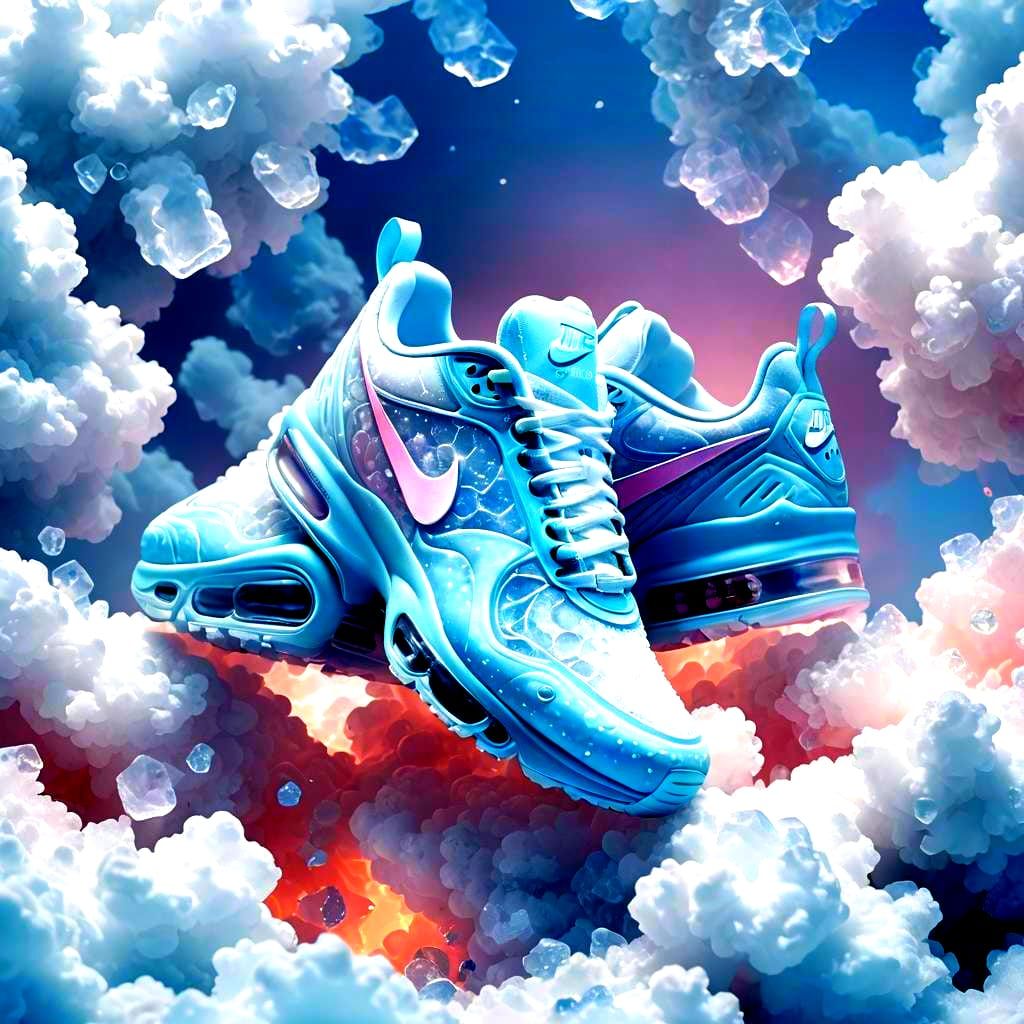 White Nike Air Max Shoe: Detailed Matte Painting