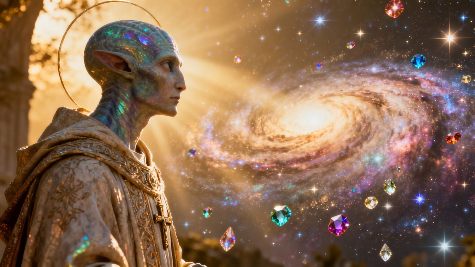 Alien Religious Figure in Contemplation