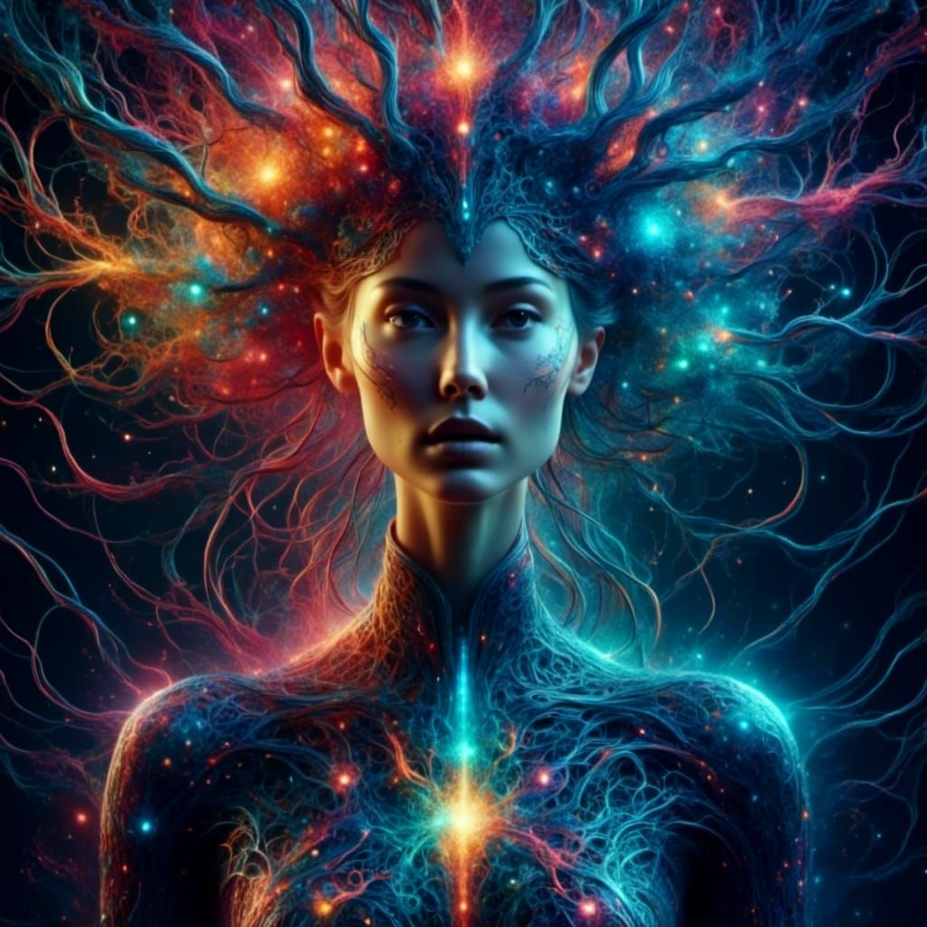 Cosmic Neurology: Beautiful Scandinavian Woman Portrait