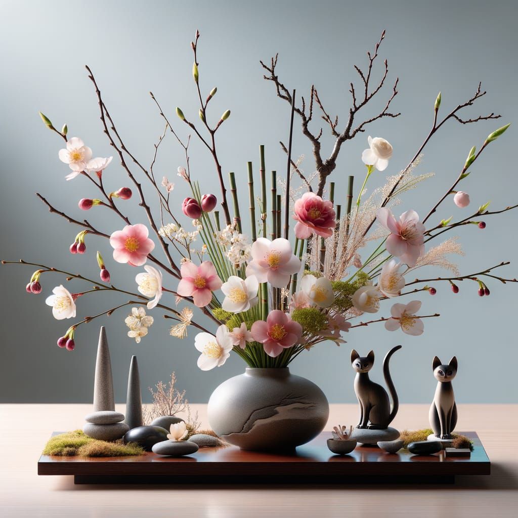 Minimalist Ikebana Arrangement Celebrates Spring