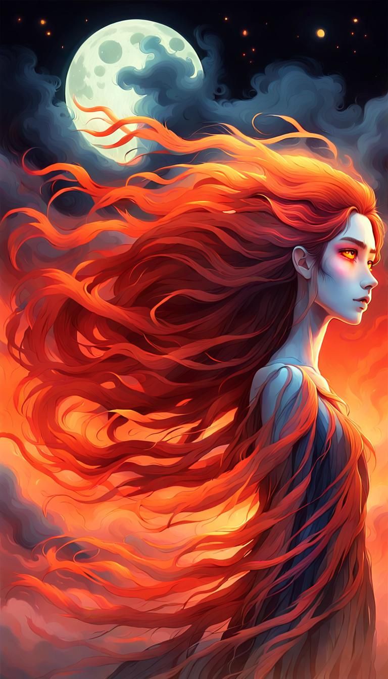 Polychrome Banshee in Miyazaki-Inspired Digital Painting