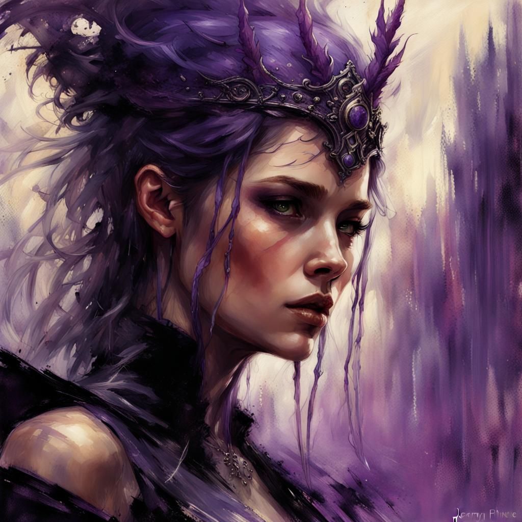 Teen Princess of Purple Flames: Dark Fantasy Masterpiece