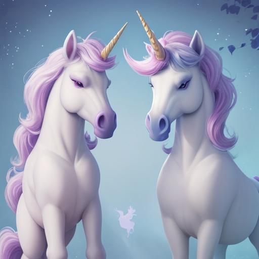 Pastel Unicorns in Dreamlike Setting