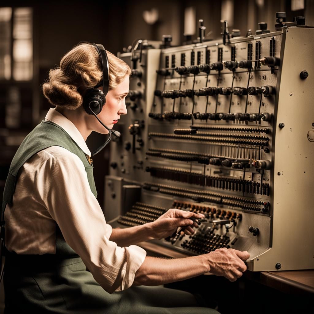 1930s AT&T Switchboard Operator in Photo Style