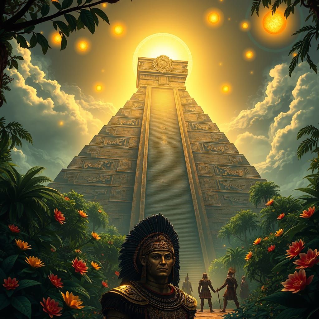 Ancient Aztec Pyramid Radiates Mystical Energy in Lush Jungl...