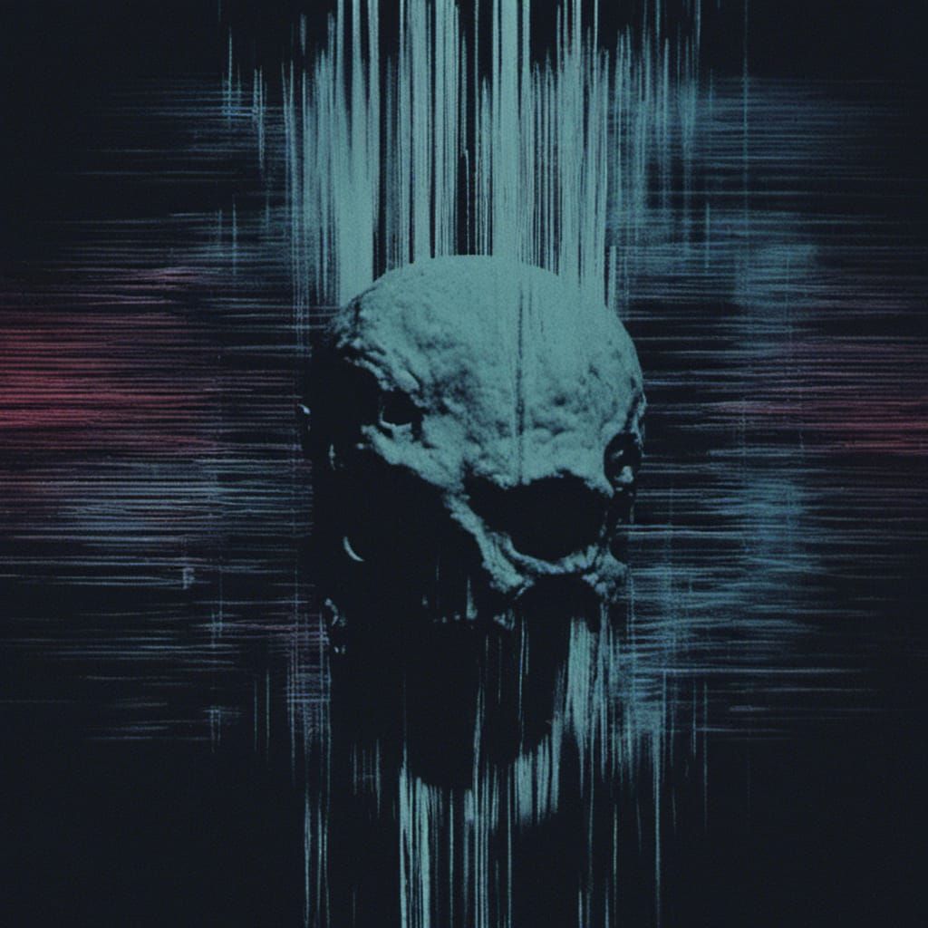 Disturbing Demonic Close-Up in Analog Horror Style