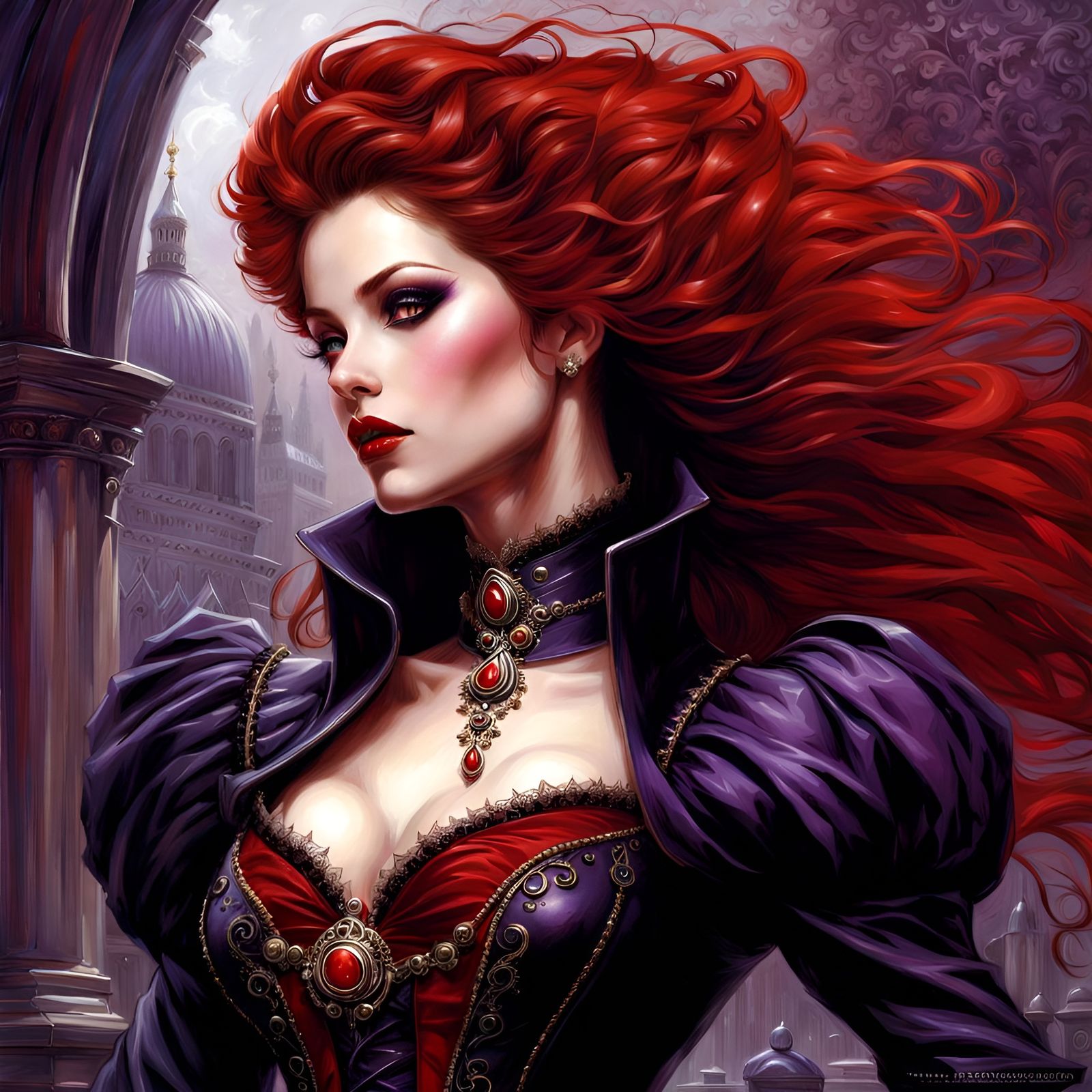 Gothic Woman in London, Fantasy Magazine Cover Art