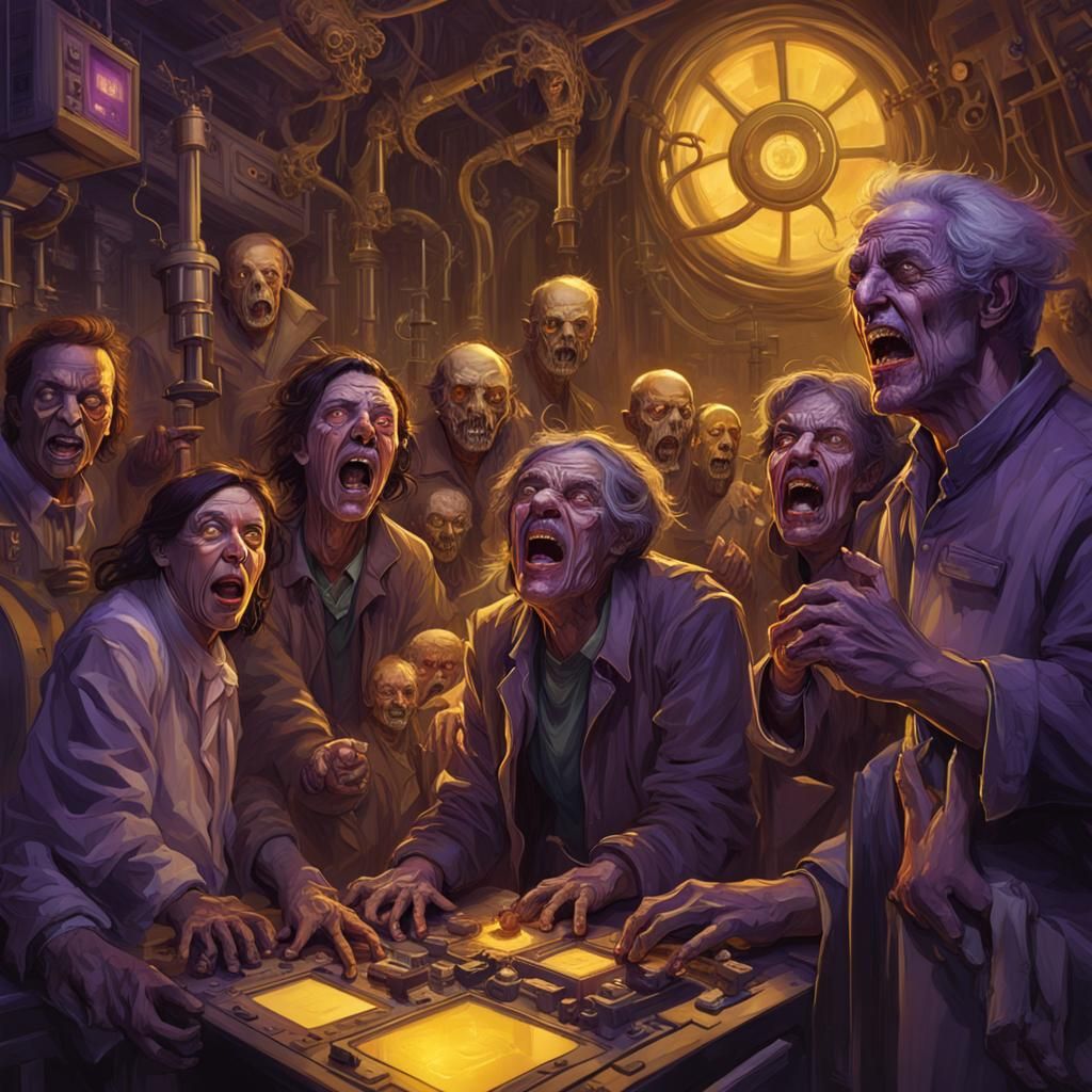 Dark Fantasy Laboratory of Screams in Art Nouveau Style