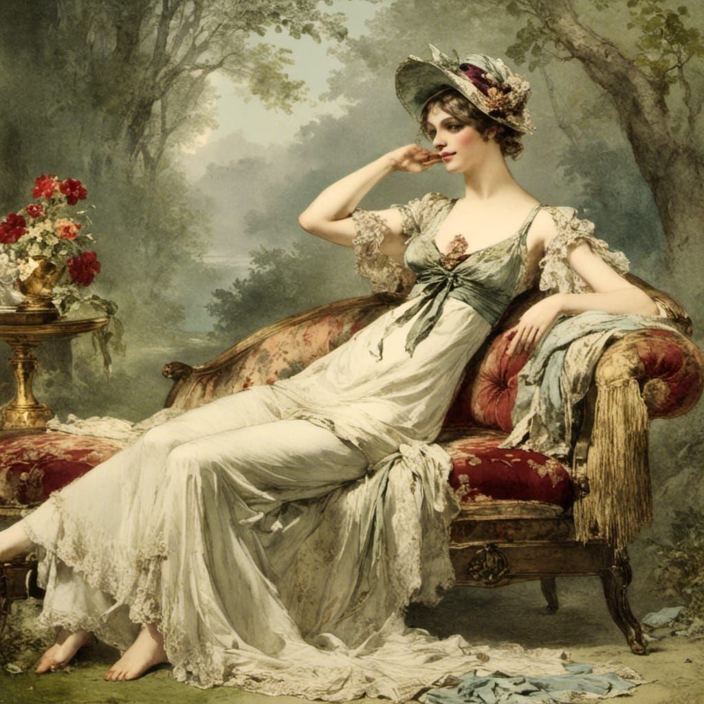 Regency Era Woman with Matte Lens Effect