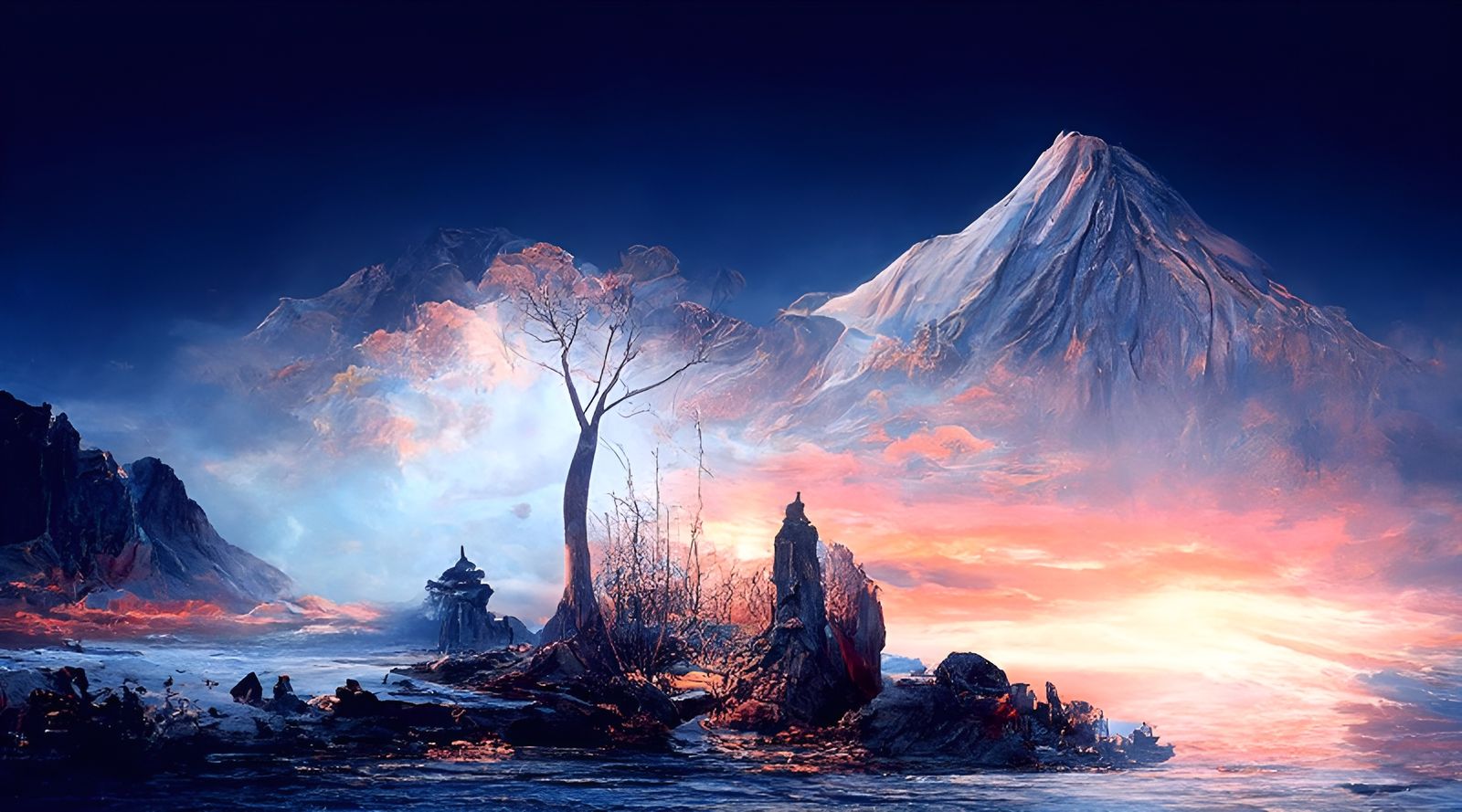 Hyperdetailed Fantasy Landscape in Realist Style