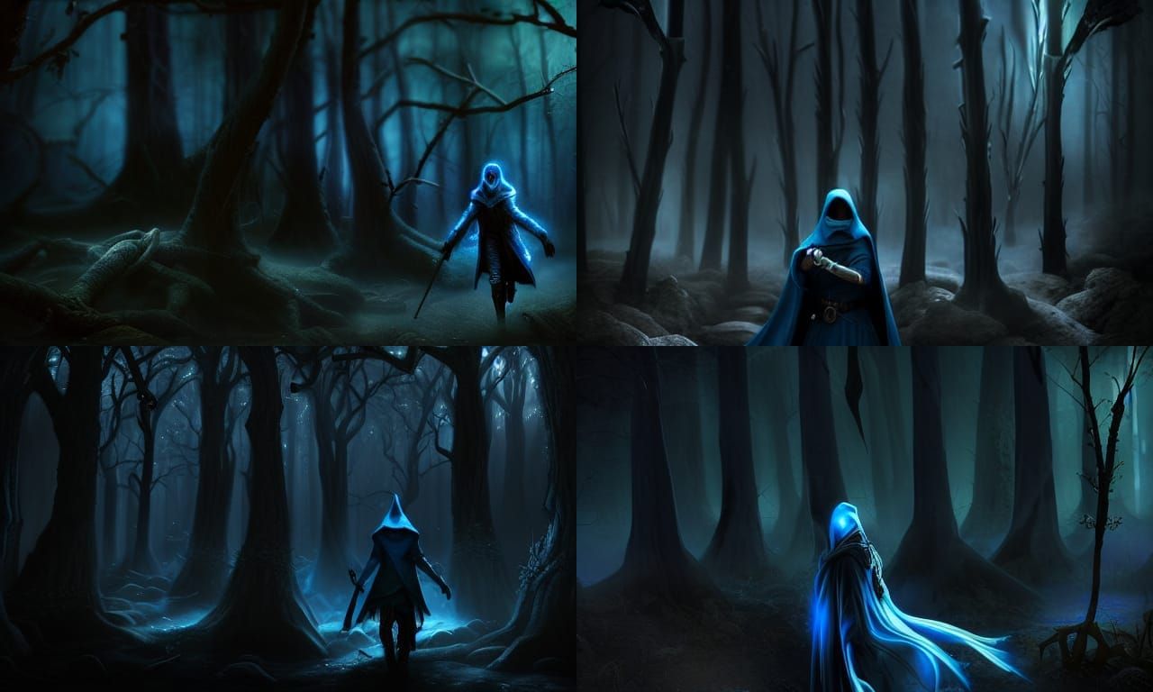 Elf Warrior Encounter in Fae Wood: Digital Matte Painting