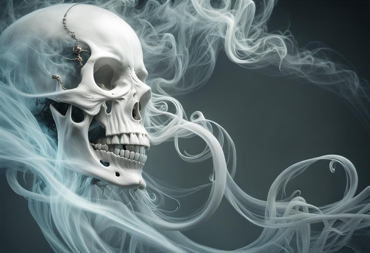 Ethereal Vapor Skull Face in High Quality CGI