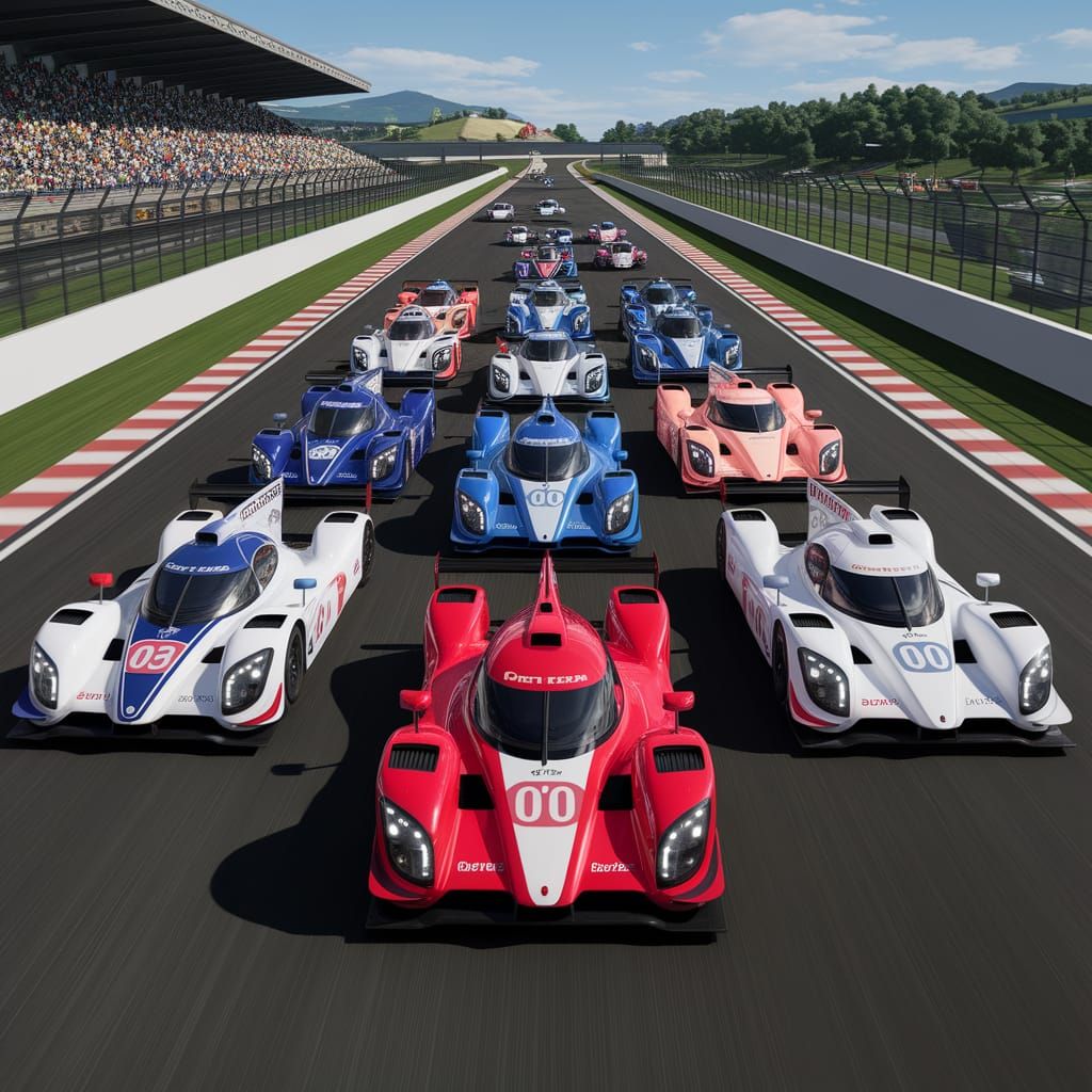 Le Mans Cars on Mario Kart Circuit