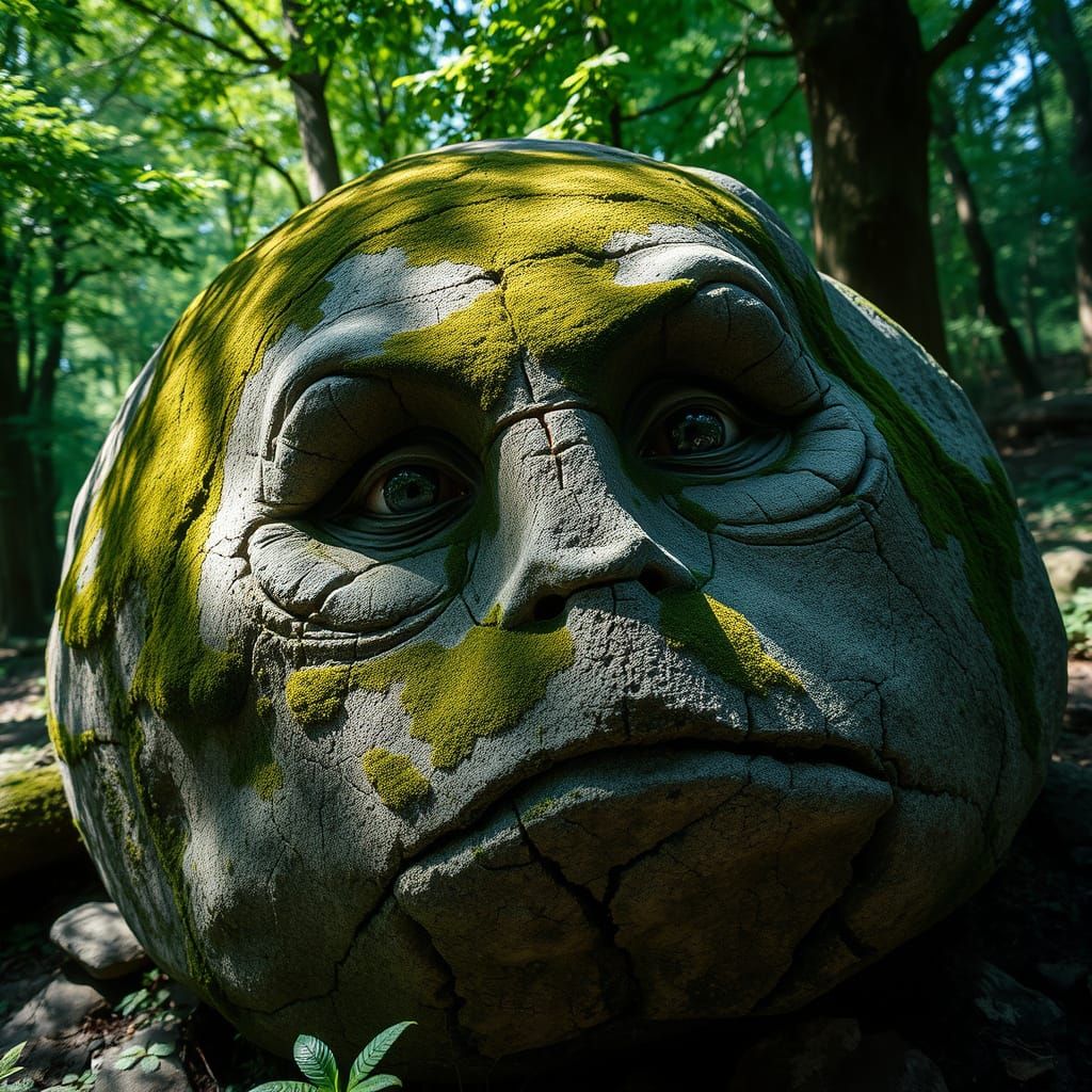 Ancient Boulder Transformed by Nature's Touch
