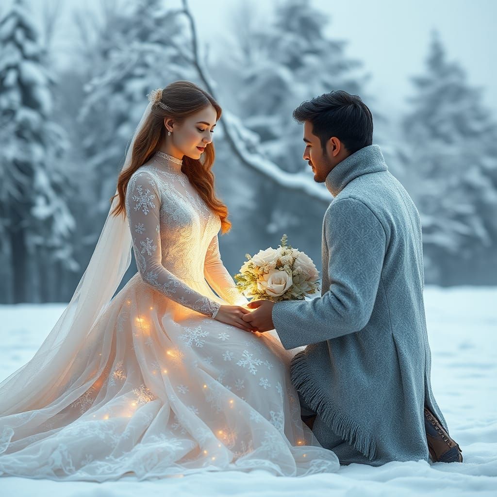 Winter Proposal Scene in 8k Resolution