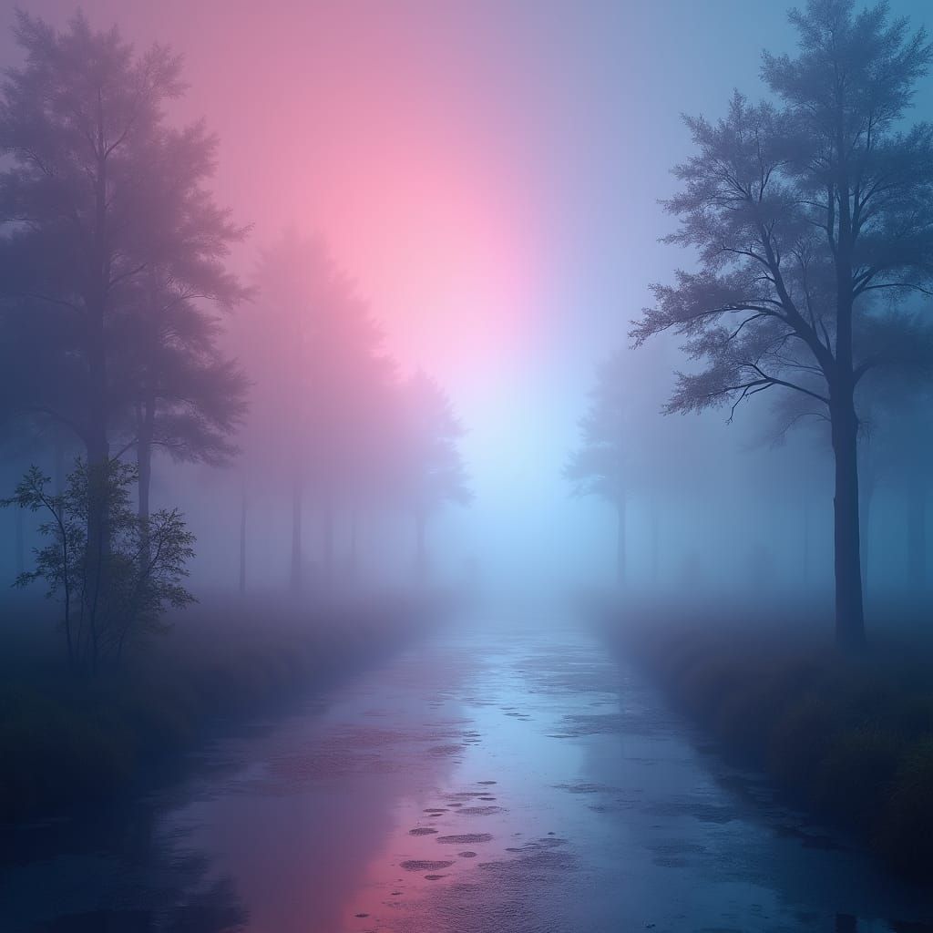 Ethereal Dreamscape: Luminescent Paths in Pastel Hues
