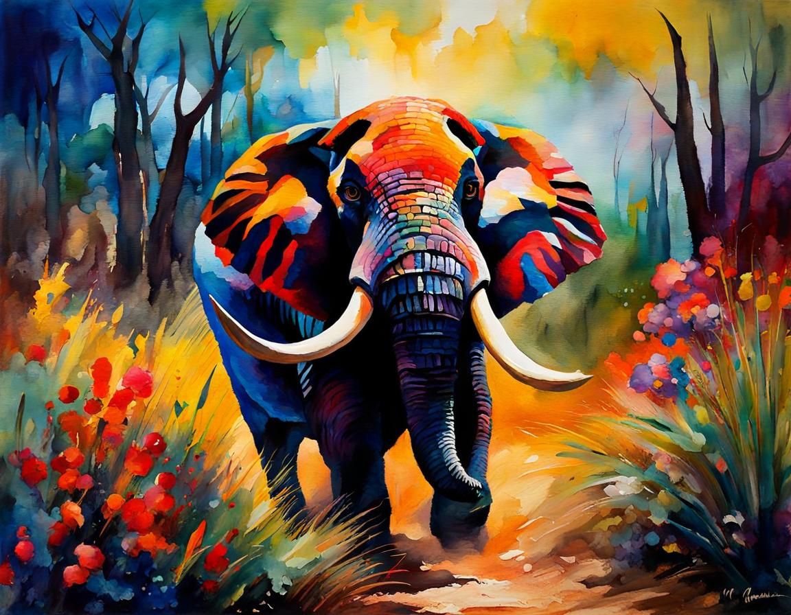 Charging Bull Elephant
