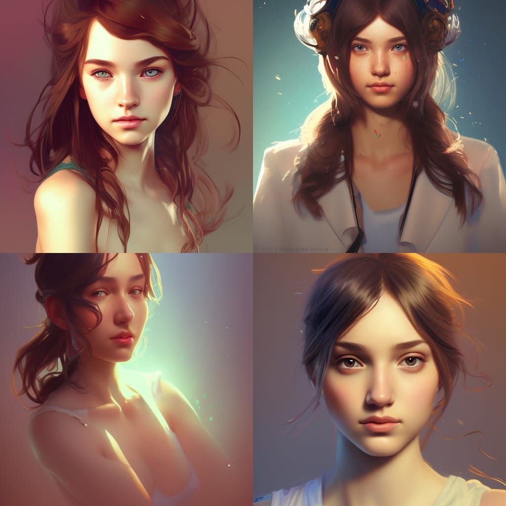 Detailed Portrait of a Cute College Teen