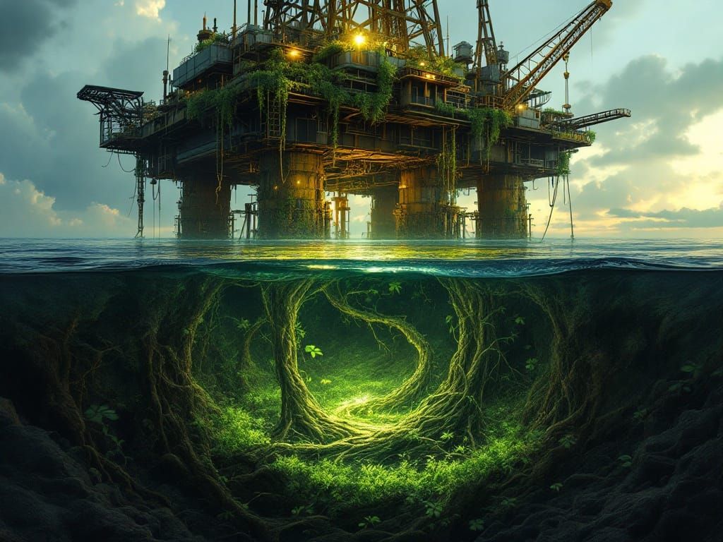 Ancient Garden Buried Beneath Oil Rig's Shadow