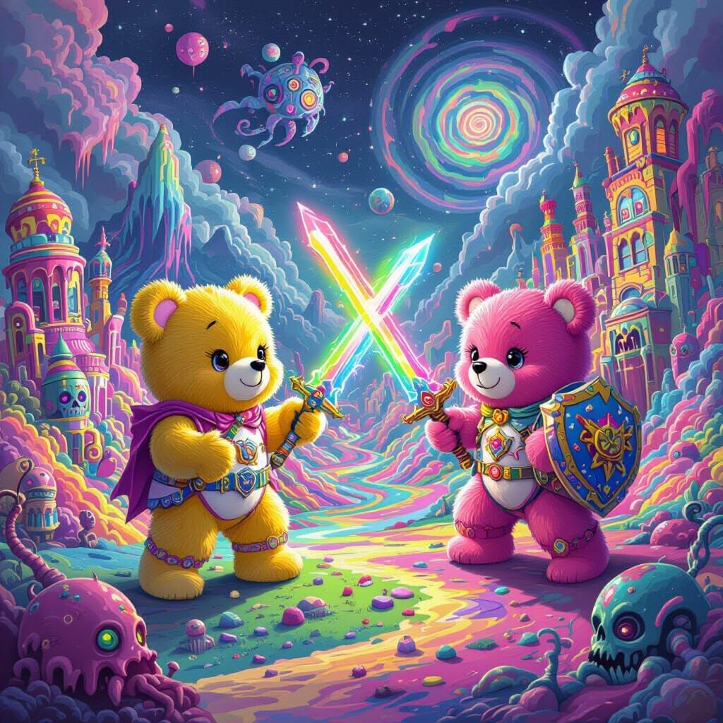 Care Bears Battle Lovecraftian Monsters in Psychedelic Dimen...
