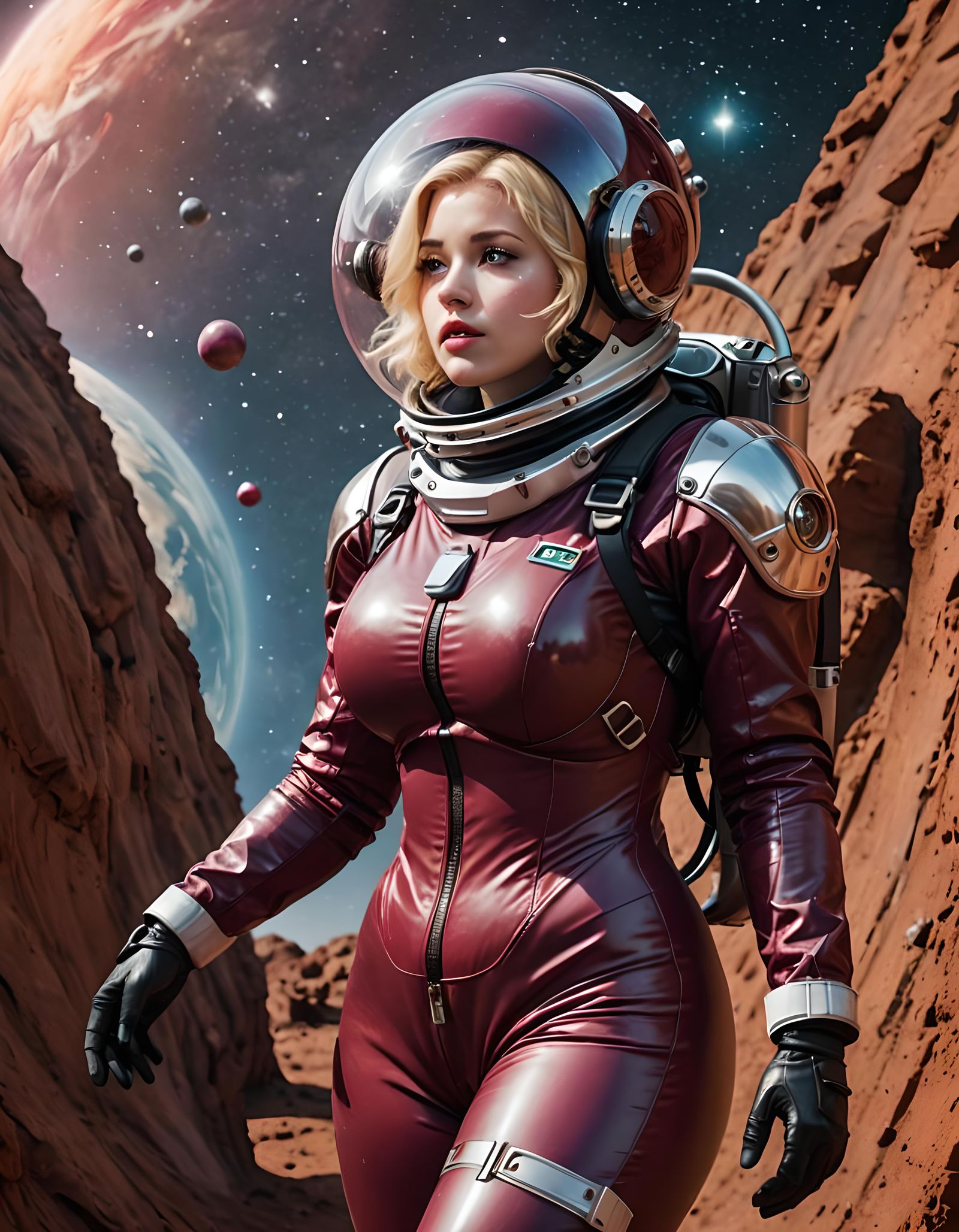 Astronaut on Alien Moon Gazing at Jupiter in 8K