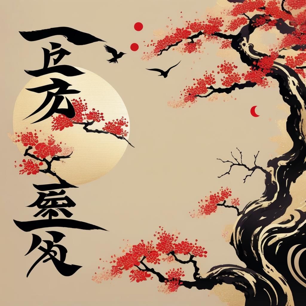 Elegant Japanese Calligraphy of Yearning