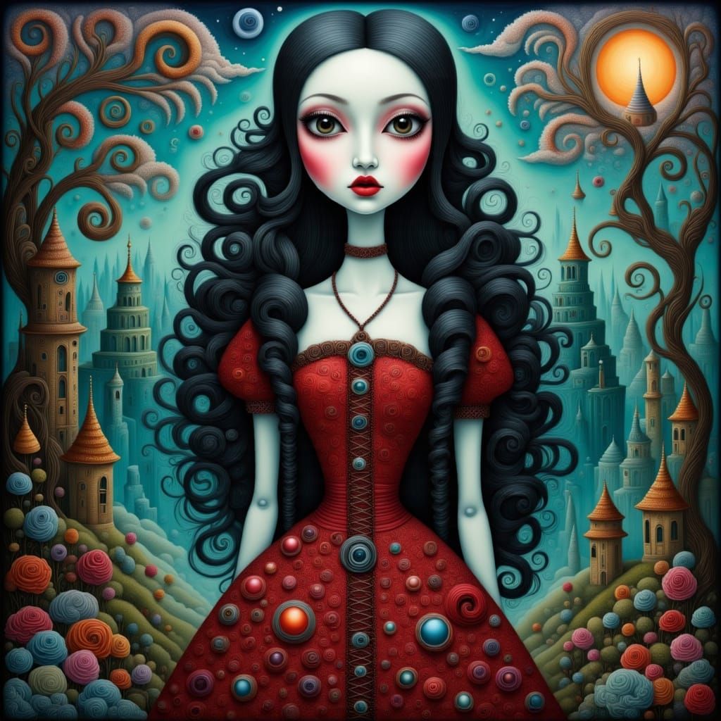 Surreal Doll in Fantasy Castle