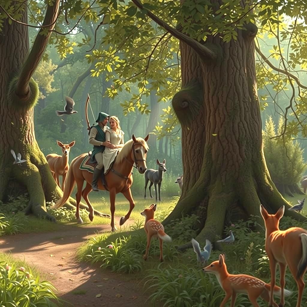 Enchanted Sherwood Forest Romance in Cinematic Hyperrealism