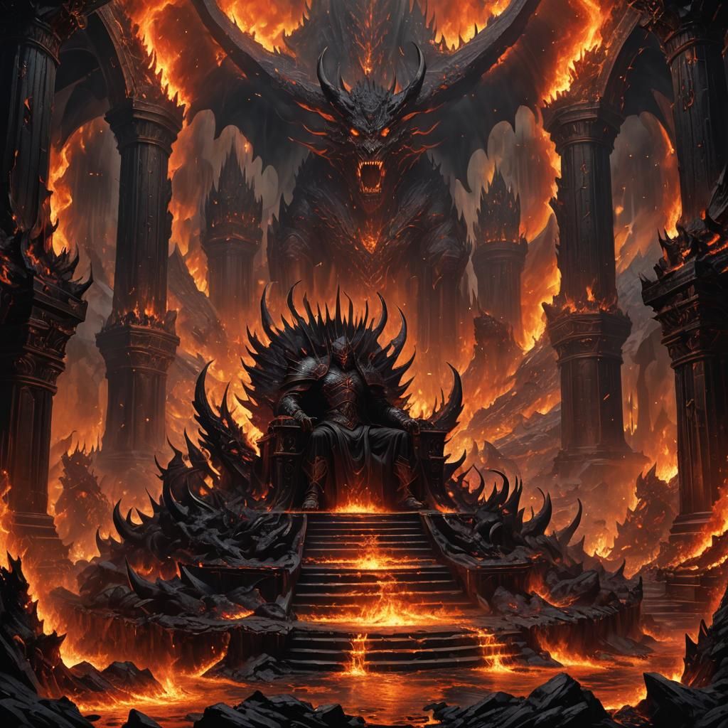 Infernal Throne Room with Demon Lord