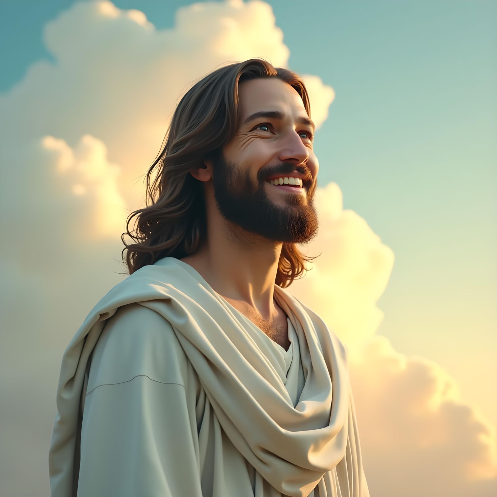 Joyful Image of a Happy Jesus