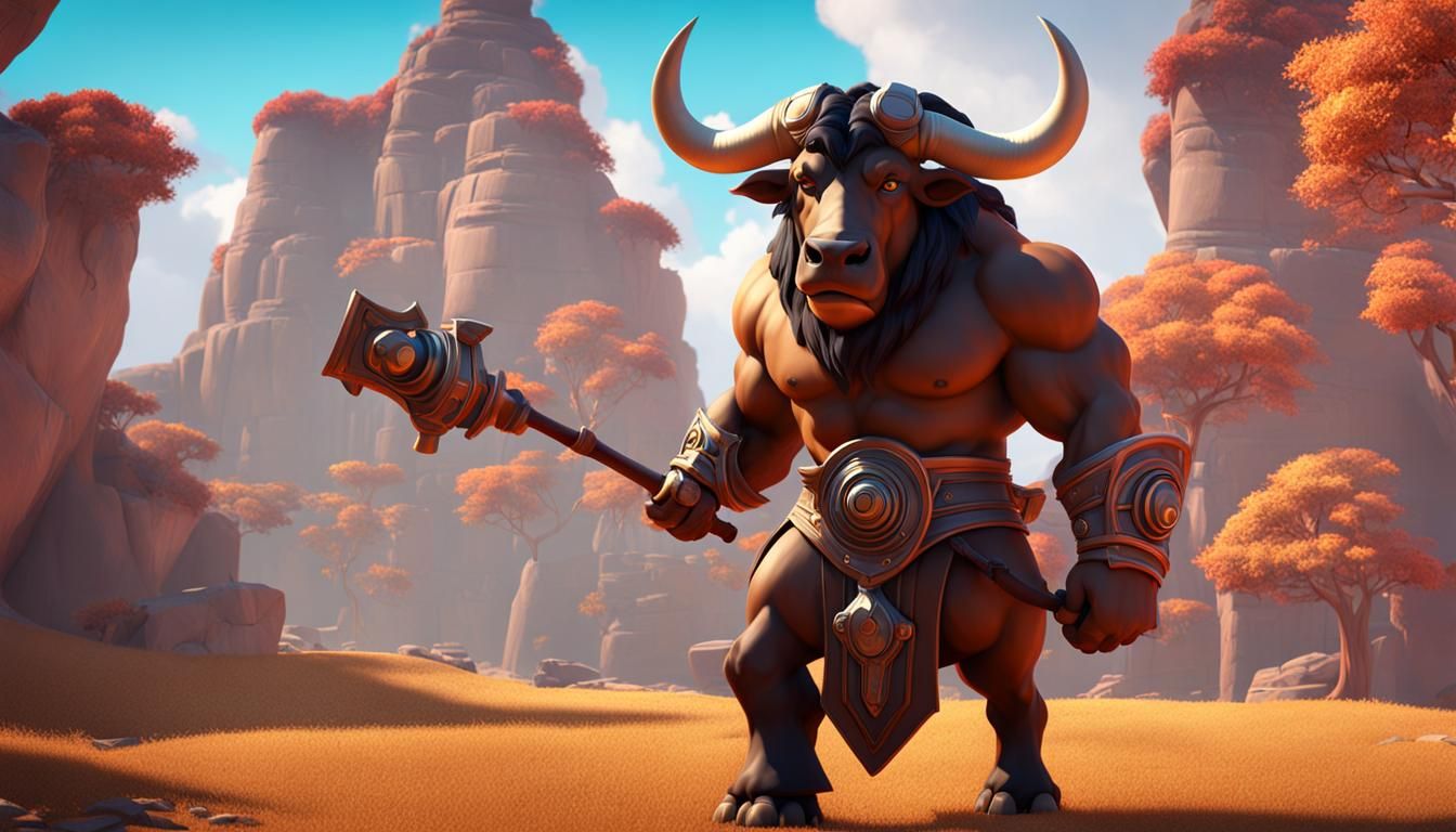 Anime Style Manticore Minotaur in 3D Digital Art