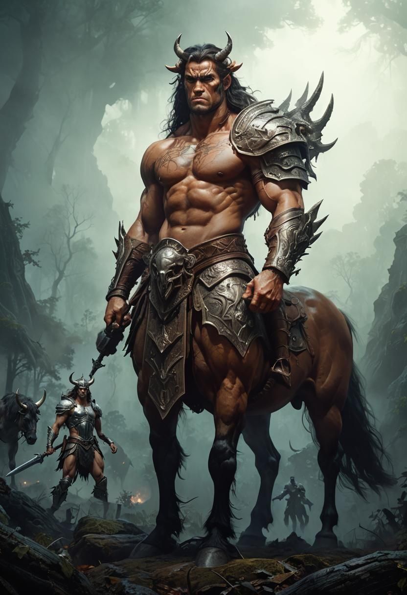Powerful Centaur Warrior in High Fantasy Setting